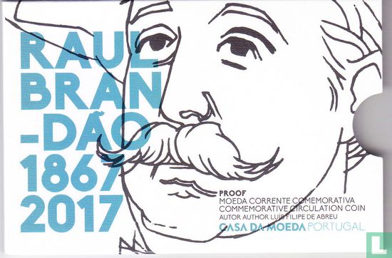 Portugal 2 euro 2017 (PROOF - folder) "150th anniversary of the birth of the writer Raul Brandão" - Afbeelding 1