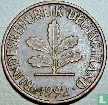 Duitsland 2 pfennig 1992 (A) - Afbeelding 1