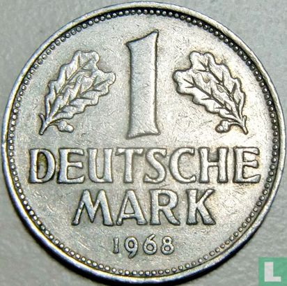 Allemagne 1 mark 1968 (D) - Image 1
