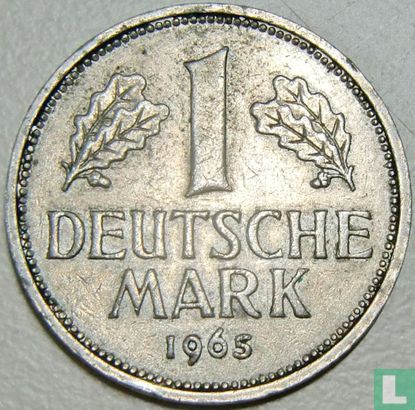 Allemagne 1 mark 1965 (J) - Image 1