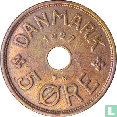 Denemarken 5 øre 1927 (N:GJ) - Afbeelding 1