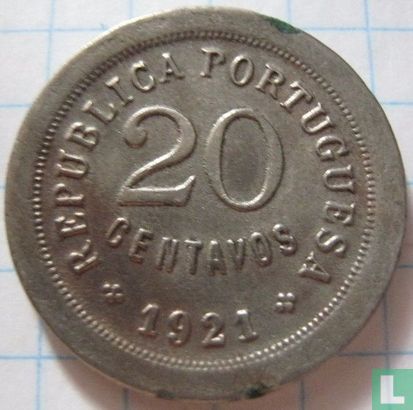 Portugal 20 centavos 1921 (type 1) - Image 1