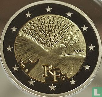 Frankrijk 2 euro 2015 (PROOF) "70th Anniversary of the End of World War II" - Afbeelding 1