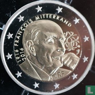 France 2 euro 2016 (PROOF) "100th anniversary of the birth and 20th anniversary of the death of François Mitterrand" - Image 1