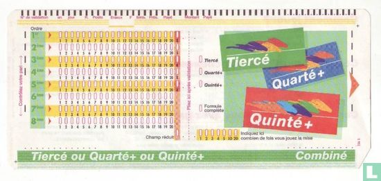 Ticket PMU - Tiercé ou Quarté + ou Quinté + (obsolète) - Afbeelding 1