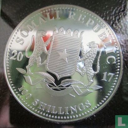 Somalië 100 shillings 2017 (gekleurd) "Elephant" - Afbeelding 1