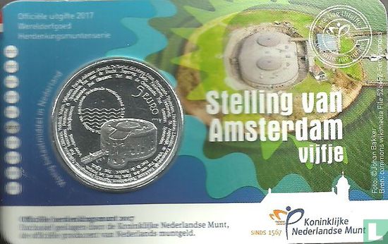Niederlande 5 Euro 2017 (Coincard-erster Tag der Ausgabe) "Stelling van Amsterdam" - Bild 1
