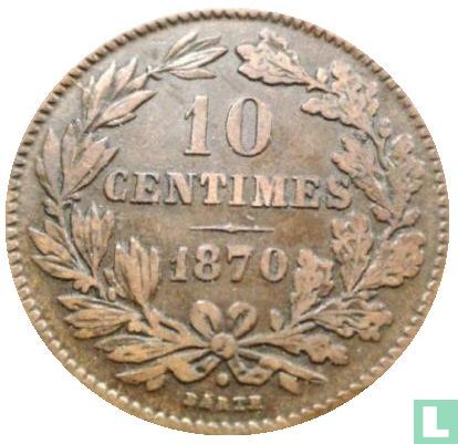 Luxemburg 10 centimes 1870 (met punt) - Afbeelding 1