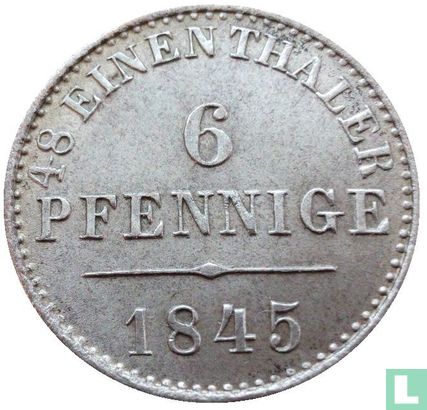Hannover 6 pfennige 1845 - Afbeelding 1