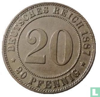 Duitse Rijk 20 pfennig 1887 (A) - Afbeelding 1