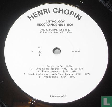 Anthology Recordings 1955-1991 - Audio-Poems 1956-1980 (Edition Hundertmark, 1983) - Afbeelding 3