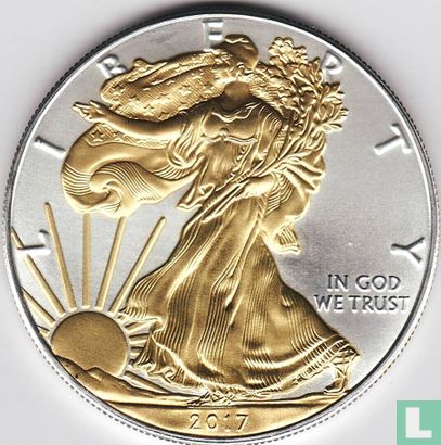 États-Unis 1 dollar 2017 (coloré) "Silver Eagle" - Image 1
