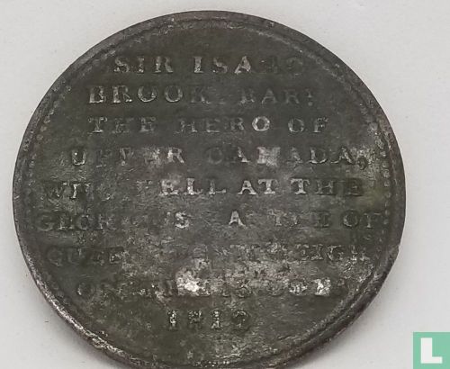 Upper Canada  ½ penny  Sir Isaac Brook, the Hero of Upper Canada  1812-1814 - Afbeelding 1