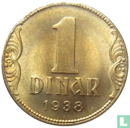 Yugoslavia 1 dinar 1938 - Image 1
