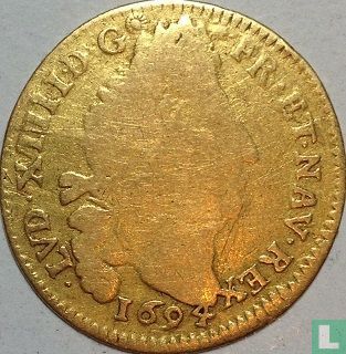 France 1 louis d'or 1694 (V) - Image 1