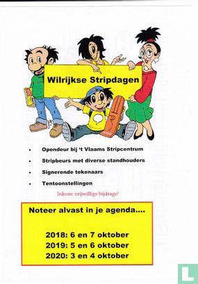 2017 aankondiging Wilrijkse Stripdagen  2018-2019-2020 - Image 1