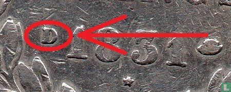 Frankrijk 5 francs 1831 (Tekst incuse - Gelauwerde hoofd - D) - Afbeelding 3