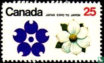 Emblem Expo '70 und Kornelholzblüte