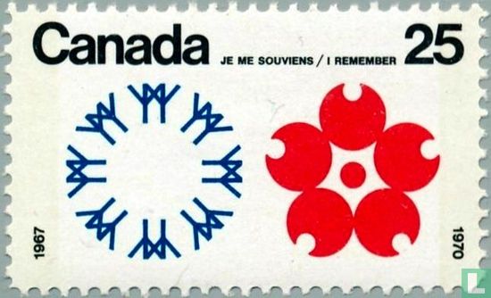 Emblemen van Expo '67 en Expo '70