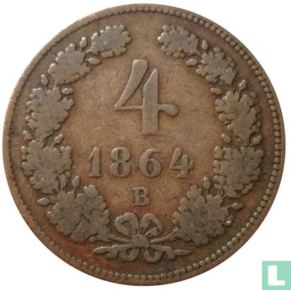 Oostenrijk 4 kreuzer 1864 - Afbeelding 1