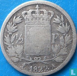 Frankreich ½ Franc 1822 (A) - Bild 1