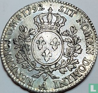 France ½ ecu 1792 (A - olive branches) - Image 1
