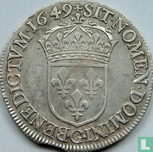 France ½ ecu 1649 (G) - Image 1