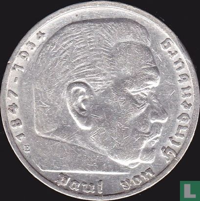 Duitse Rijk 5 reichsmark 1936 (met hakenkruis - E) - Afbeelding 2