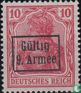 Germania, avec surcharge "Gultig 9. Armee"