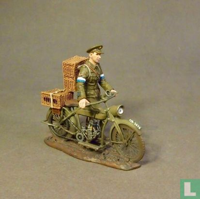 Royal Engineers Signal Service ON MOTOR BIKE with pigeon, - Image 1