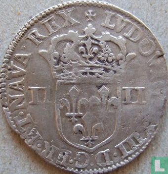 France ¼ écu 1643 (LOUIS XIII - AR) - Image 2