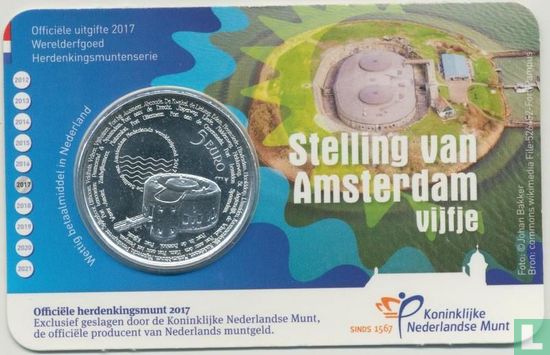 Pays-Bas 5 euro 2017 (coincard - UNC) "Defence Line of Amsterdam" - Image 1