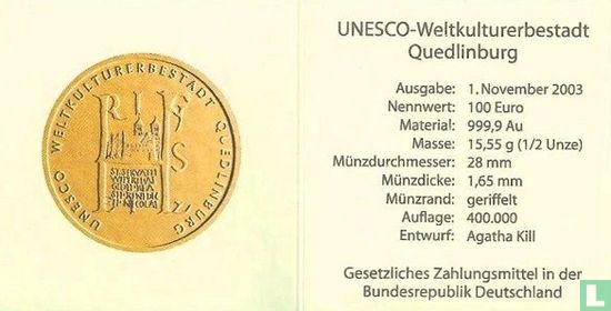 Germany 100 euro 2003 (D) "Quedlinburg" - Image 3