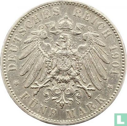 Saxony-Albertine 5 mark 1901 - Image 1