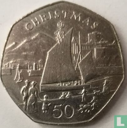 Isle of Man 50 pence 1981 (AA) "Christmas 1981" - Image 2