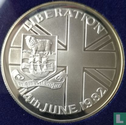 Falkland Islands 50 pence 1982 (PROOF - silver) "Falkland's liberation from Argentine forces" - Image 1
