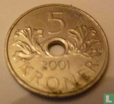 Norwegen 5 Kroner 2001 - Bild 1