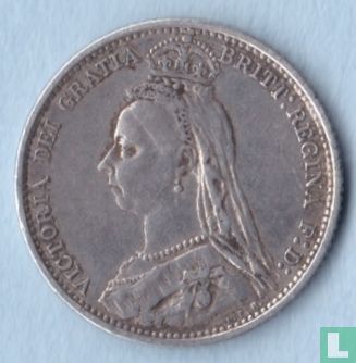 Royaume-Uni 6 pence  1889 - Image 2