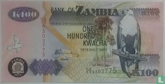 Zambia 100 Kwacha 2010 - Image 1