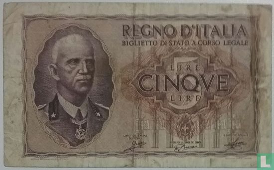 Italie 5 Lire 1940 - Image 1