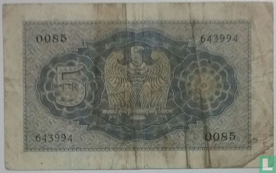 Italy 5 Lire 1940 - Image 2