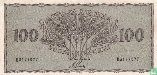 Finlande 100 Markkaa 1955 - Image 1