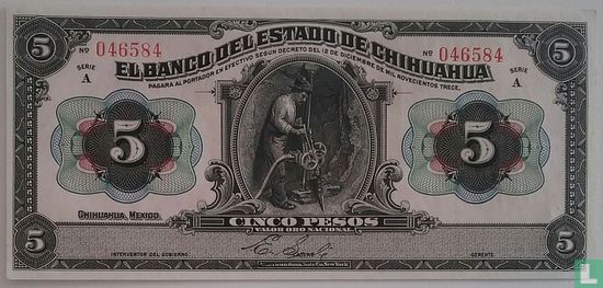 Mexique 5 Pesos 1913 - Image 1
