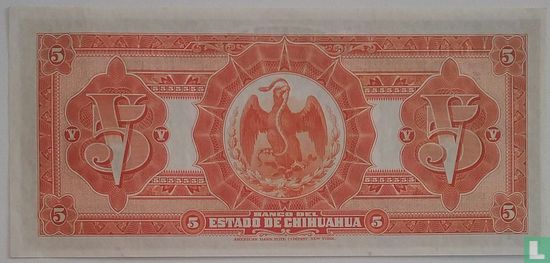 Mexique 5 Pesos 1913 - Image 2