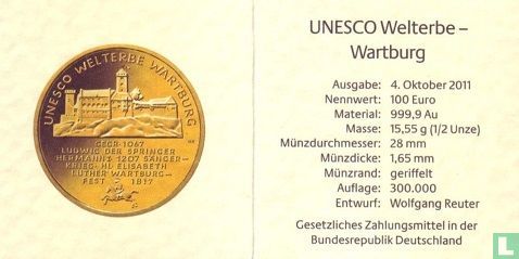 Duitsland 100 euro 2011 (D) "Wartburg Castle" - Afbeelding 3