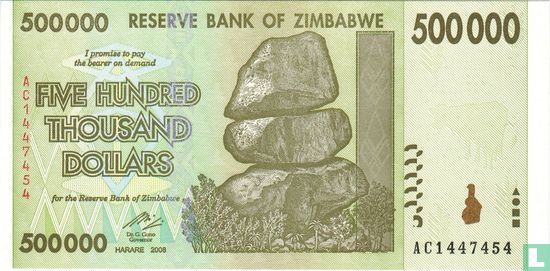 Zimbabwe 500,000 Dollars 2008 - Image 1