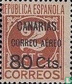 Ziffer, mit Aufdruck Canarias Correo Aereo