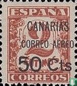 Cijfer, met opdruk Canarias Correo Aereo