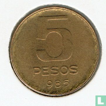 Argentinien 5 Pesos 1985 - Bild 1