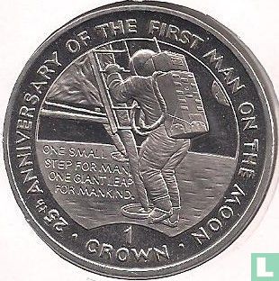 Gibraltar 1 crown 1994 "25th anniversary of the first man on the moon - first step on the moon" - Afbeelding 2